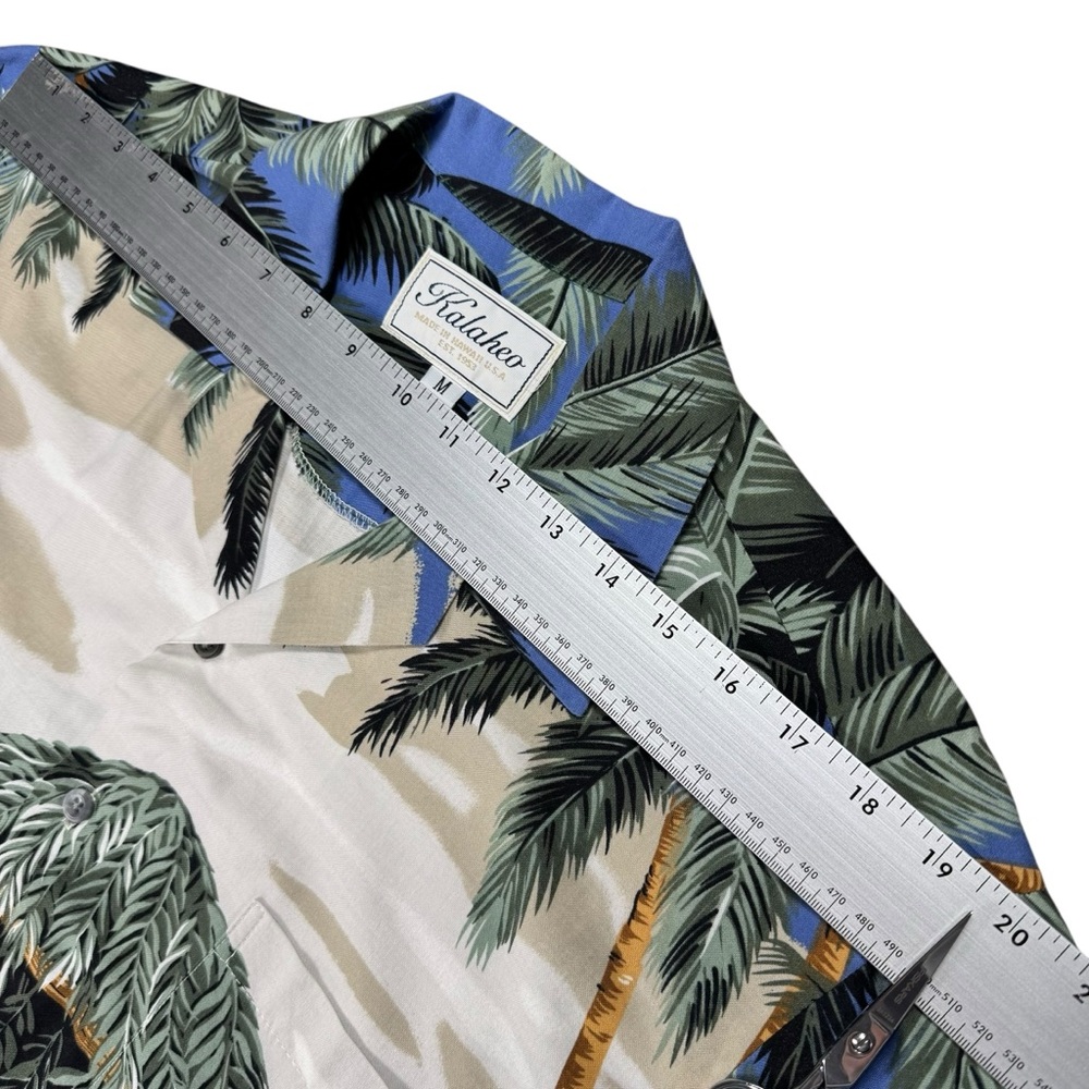 Kalaheo Hawaiian Beach Woody Car Camp Shirt Medium - Picture 7 of 8